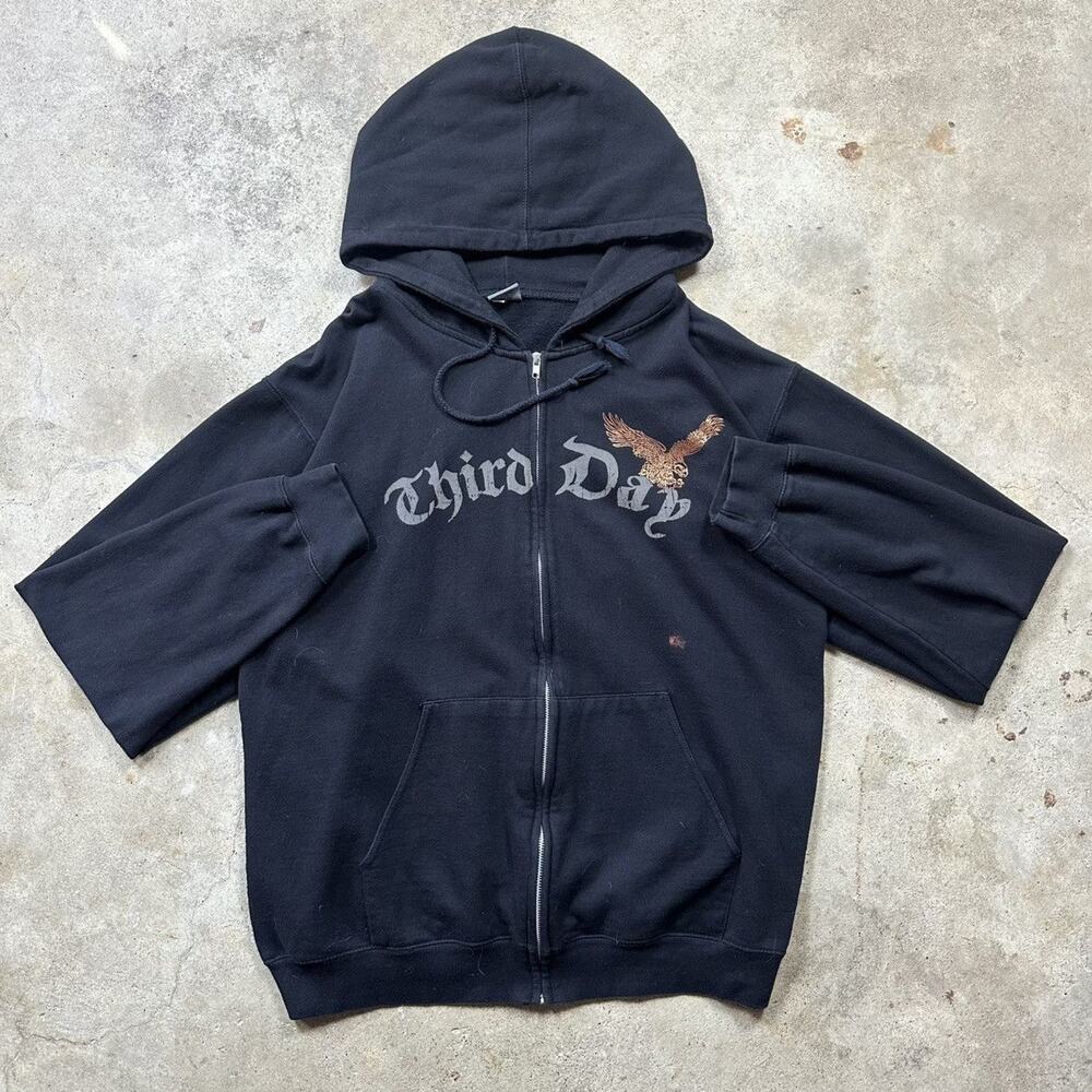 Vintage 2006 Third Day Christian Rock Band Tour Zip up Hoodie Size XL